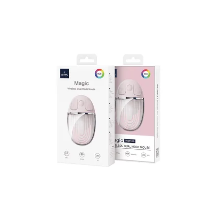 MOUSE DUAL MAGIC WIWU ROSA CLARO WIRELESS 1.200 DPI 2.4GHZ