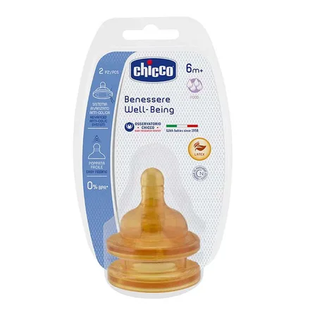 Tetina Latex Flujo Papa Chicco Benessere Well Being 6M Plus 20 2