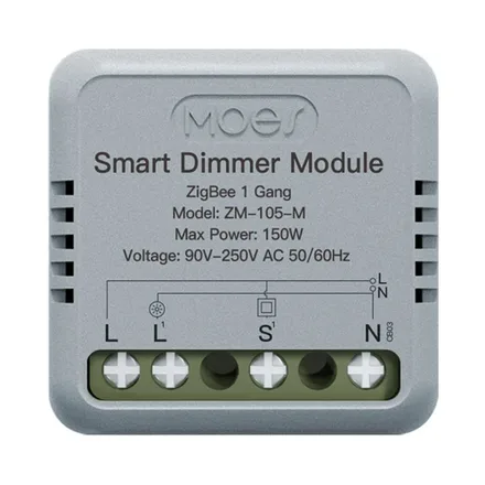 Interruptor Luz Moes Zm 105 Zigbee 1 Gang