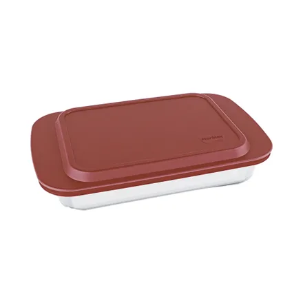 Asadera Rectangular Vidrio Marinex Con Tapa Gd 26 5 5L