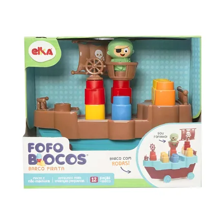 Juego Bloques Elka Lindos Barco Pirata 1045 12 Piezas