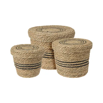 Set Cestas Con Tapa Kpm 3 Piezas