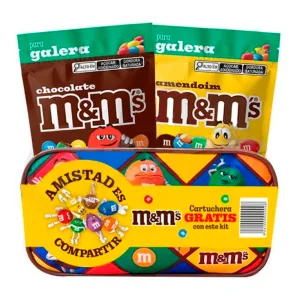 M&M KIT AMENDOIM + CHOCOLATE COM ESTOJO