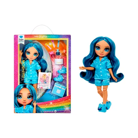 Muñeca Rainbow Junior High Pijama Party Skyler Bradshaw 530947 Euc