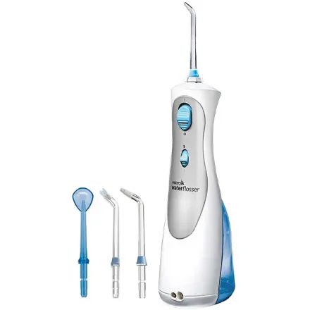 Irrigador Bucal Waterpik Cordless Plus Water Flosser Wp 2 Niveis Pressao Recarregavel Branco Azul 200ml