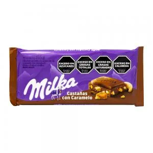 Barra Chocolate Milka Ao Leite Castanha Caramelo 155g