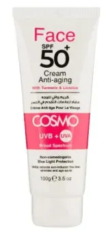 Cosmo Crema Facial Proteccion Solar Anti Edad Spf 50 Plus 100g