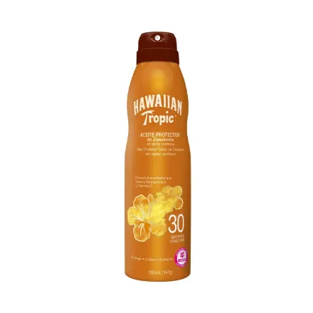Aceite Protector Solar Hawaiian Tropic Zanahoria En Spray Spf 30 180ml
