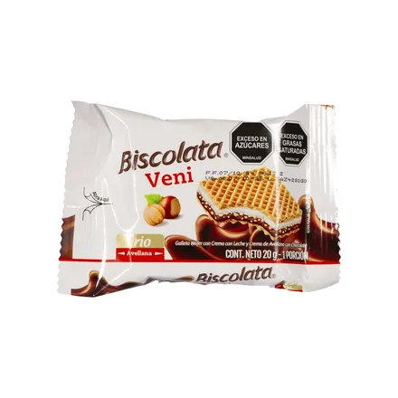Wafer Biscolata Veni Trio Avellana 20g