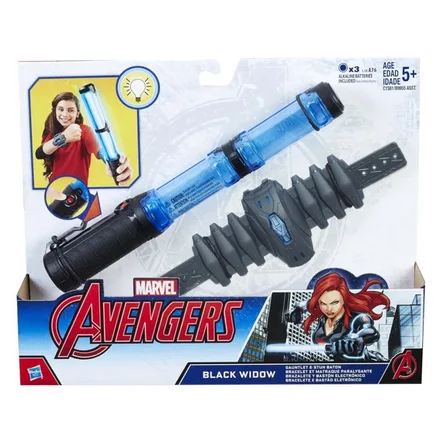 JUGUETE BRACELETE Y BASTON ELECTRONICO AVENGERS NERF BLACK WIDOW C1581