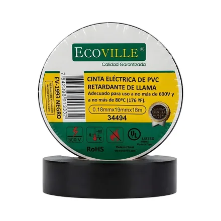 Cinta Aislante Ecoville Nego 18