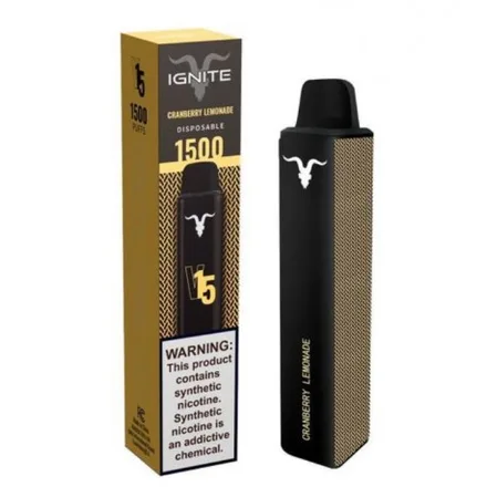 Vape Descartavel Ignite V15 1500 Puff 5 Nicotina Cranberry Lemonade
