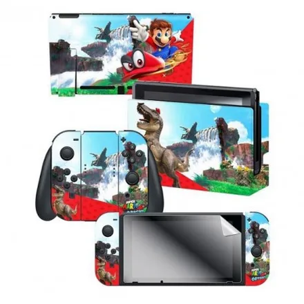Adesivo Nintendo Switch Mario Odyssey Cascade Kingdom 3 Adesivos