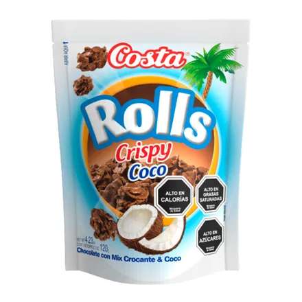Chocolate Costa Rolls Crispy Coco 120g