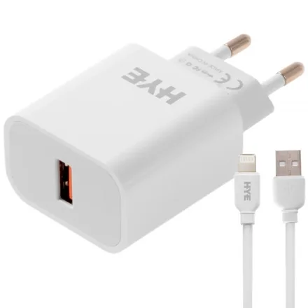 Carregador HYE HYEC165UL USB de 22.5 watts + Cabo Lightning