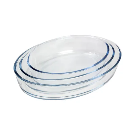 Set Asaderas Vidrio Marinex Gd 62 3 Piezas
