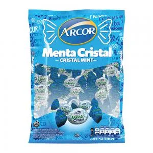 Bala Arcor Menta Cristal Pacote 810g