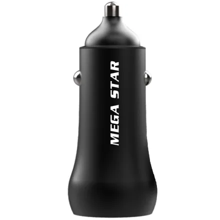 Carregador Veicular MegaStar CH222 USB USB-C - Preto