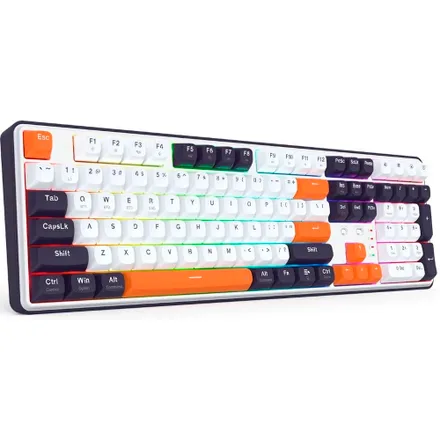 Teclado Redragon Wyvern Pro K689WBO-RGB-PRO Mechanical - White/Black