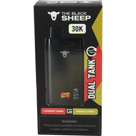 THE BLACK SHEEP VAPER DESECHABLE 30000PUFFS STRAWBERRY BANANA/PINE.COCONUT