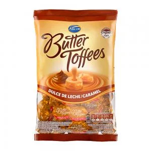 Bala Arcor Butter Toffees Recheada Doce Leite Pacote 822g