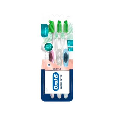 Cepillo Dental Oral Sensitive Encias Detox 3 Piezas