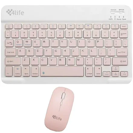 4LIFE KIT TECLADO+MOUSE WIRELESS FL030PK PINK