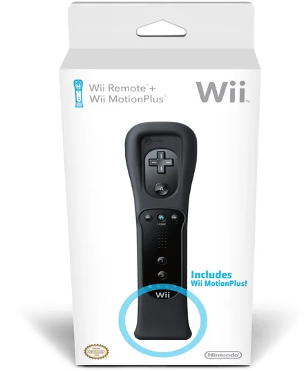 CONTROLE WII REMOTO COM MOTION PLUS PRETO