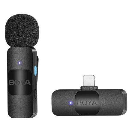 Microfone Lapela Boya By V1 Lighting 1 1TX Plus 1RX