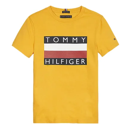 Camiseta Tommy Hilfiger Infantil Masculino Zbc 00 08 Golden Glow