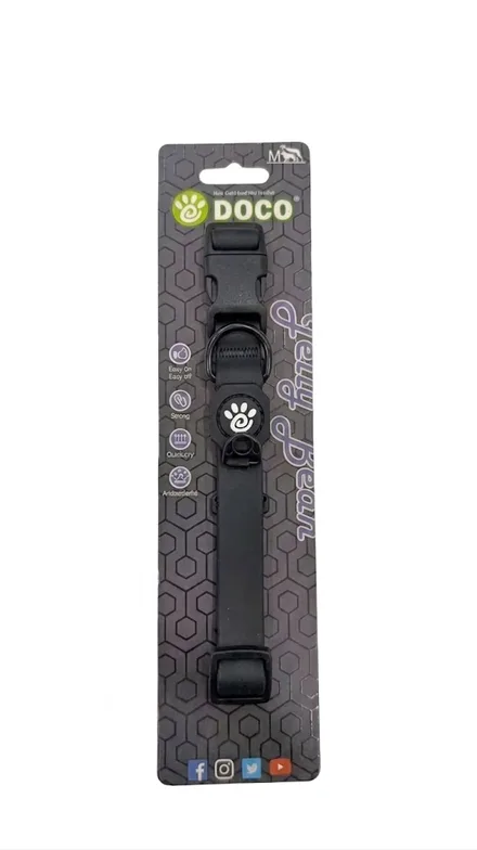 DOCO COLLAR DE GOMA P/PERRO JELLY BEAN DWW002 NEGRO M