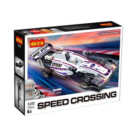 Juguete Construccion Cogo Race Cars Pull Back Sprint 3430 157 Piezas