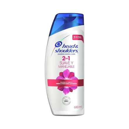 Shampoo Head Shoulders 2 En 1 Suave Manejable 650ml