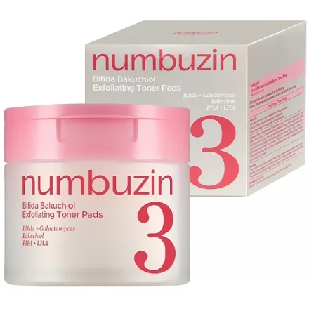 Almofadas Tonicas Numbuzin 3 Bifida Bakuchiol Exfoliating 70