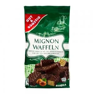 Biscoito Wafer Coberto Chocolate Ao Leite Pacote Edeka 400g