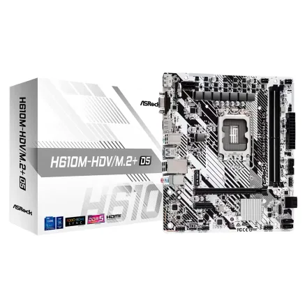 Placa Mae Asrock Hdv 2 Plus D5 Ddr 5 Socket Chipset H610 Atx