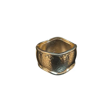 BRACELETE FOLHEADO MAX ONDULADO MARTELADO DOURADO