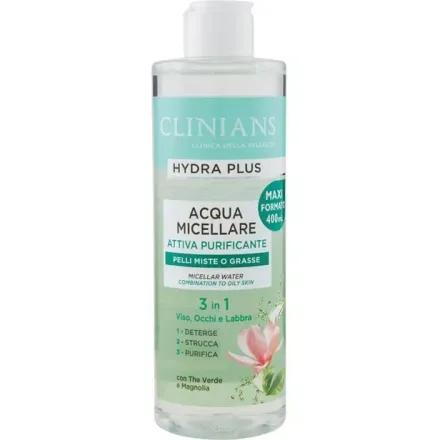 Clinians Desmaquillante Acqua Micellare Purificante 3EN1 Mixto Graso 400ml