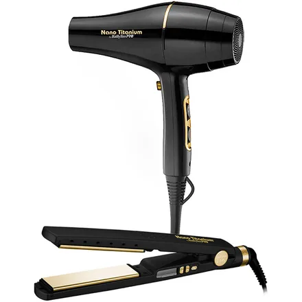 Kit BaBylissPRO Nano Titanium BNTBGPP43UZ Secador + Plancha - Rose Gold