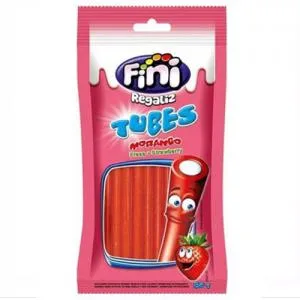 Bala Gelatina Fini Canudinho Morango 80g