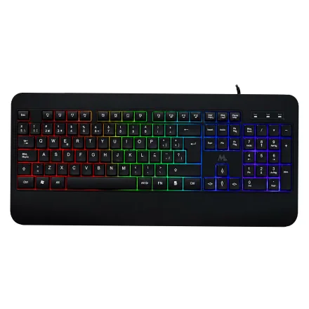 Teclado Mtek KB-7701LR-ESP RGB USB Espanhol - Preto