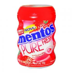 Chicletes Acucar Mentos Morango Pote 56g