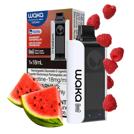 Waka Vaper Dese Sopro 10K Raspberry Wate Plastico 3 Nicotina