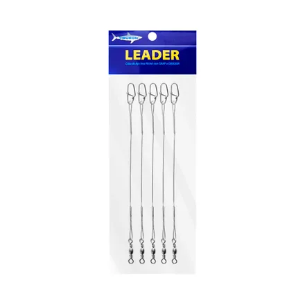 Leader Inoxidable Niquel Tiburon Fl 004 Con Snap Girador Cm Kg 25 Piezas