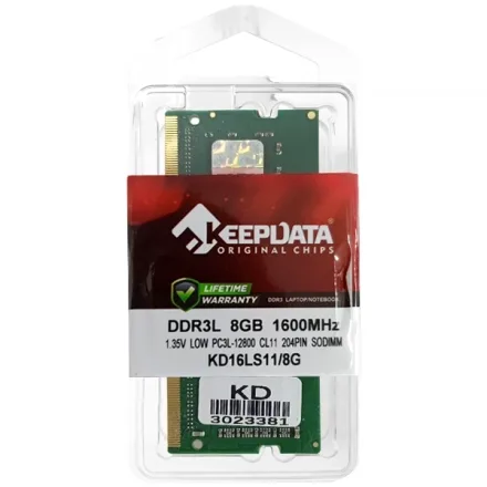 Memória RAM para Notebook 8GB Keepdata KD16LS11 8G DDR3L de 1600MHz