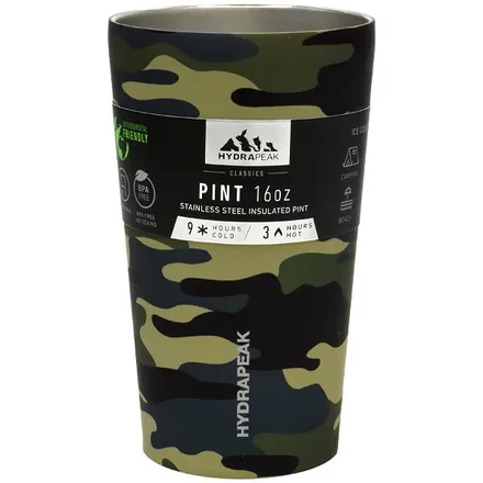 Copo Termico Hydrapeak Hp Pint 16 Camo Verde Camuflado 473ml