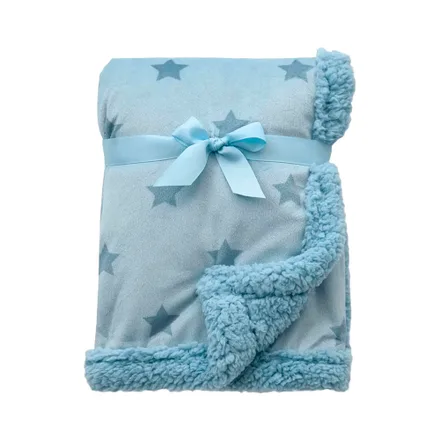 Manta Para Bebes Doble Face Buba 11848 Estrellas Azul