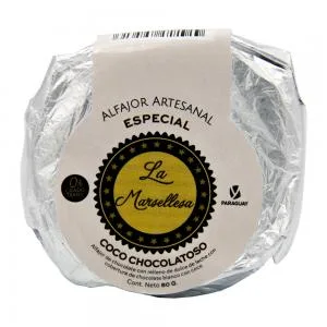 Alfajor Artesanal Py La Marsellesa Coco Recheio Doce Leite Cobertura Chocolate 80g