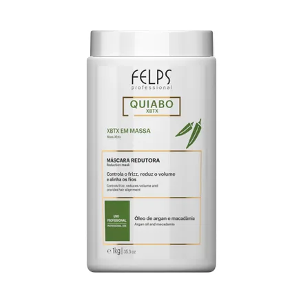 Mascarilla Capilar Felps Quiabo Xbtx Aceite De Argán Y Macadamia 1 Kg