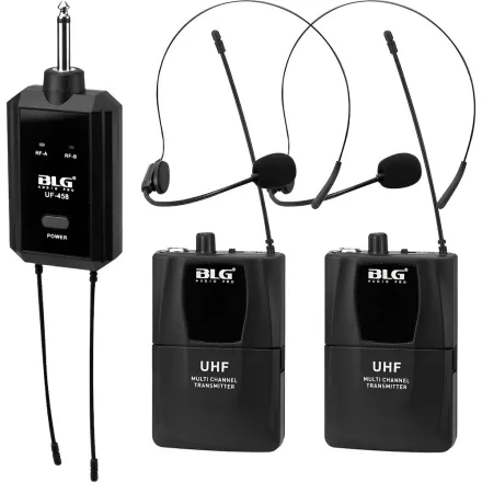 Blg Microfono Uf 458 2MIC Uhf Transmisor